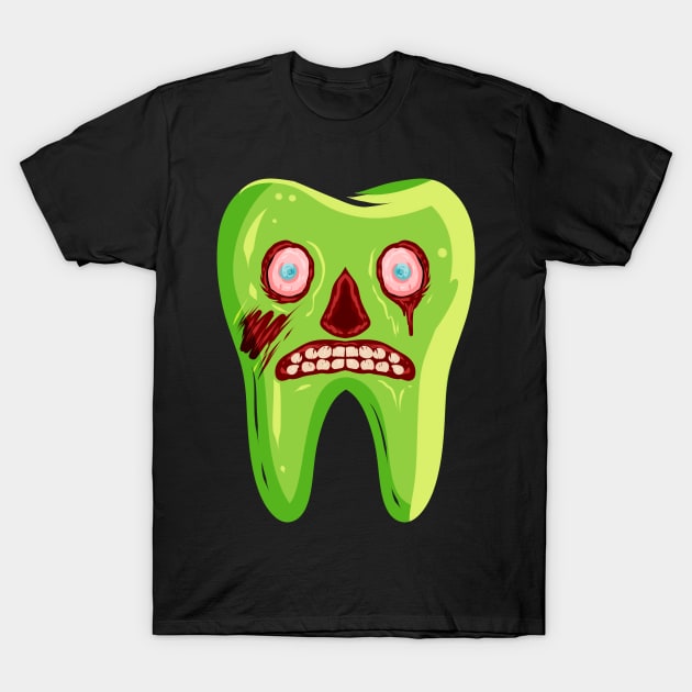 Zombie Tooth For Dentist On Halloween T-Shirt by SinBle